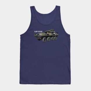 LAV-25A2 Wheeled Armored Vehicle-white text Tank Top